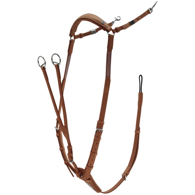 Stubben Pro-Jump Breastplate Open Martingale Fork #colour_tobacco