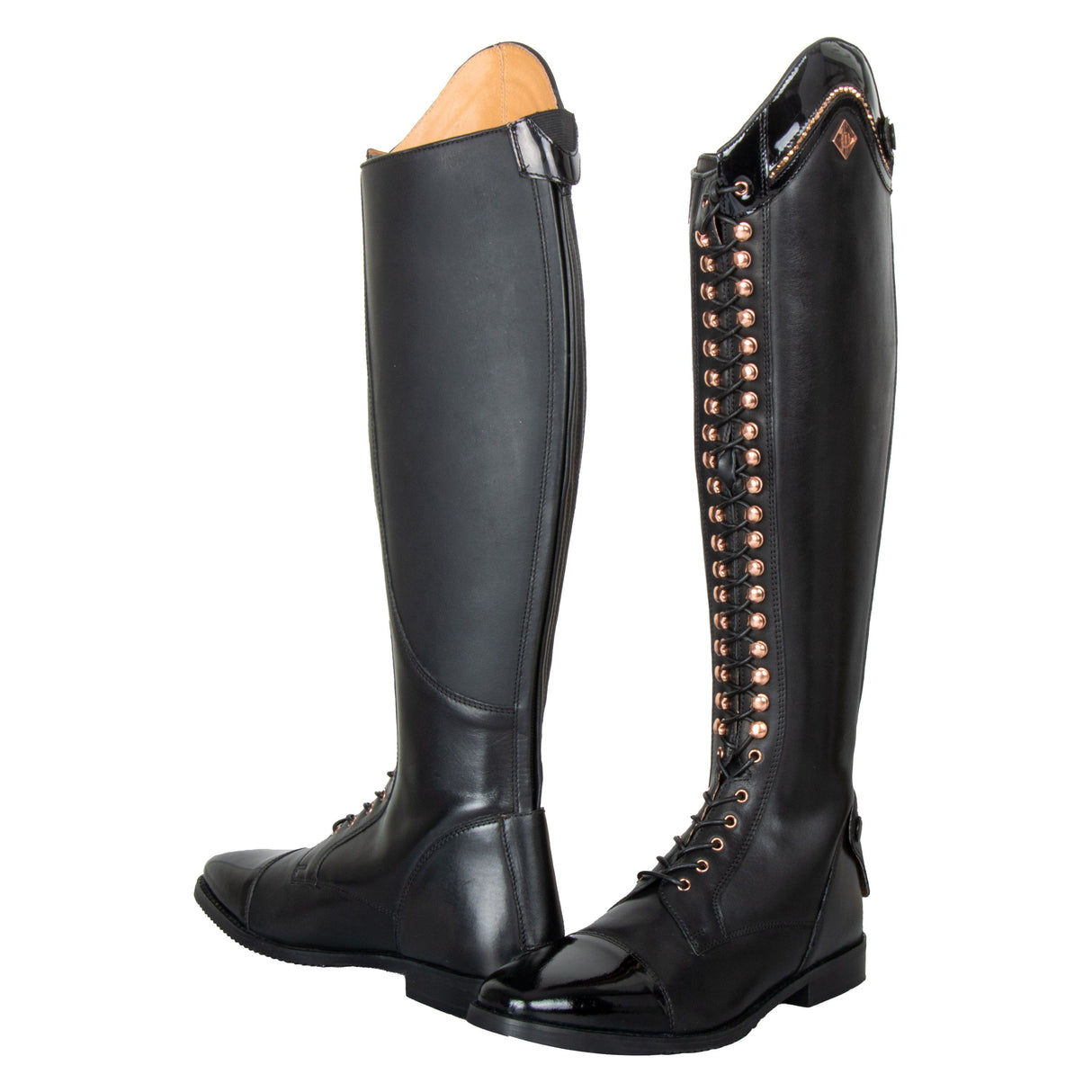 Imperial Riding Olania Long/Narrow Dressage Riding Boots #colour_black-lack-rose