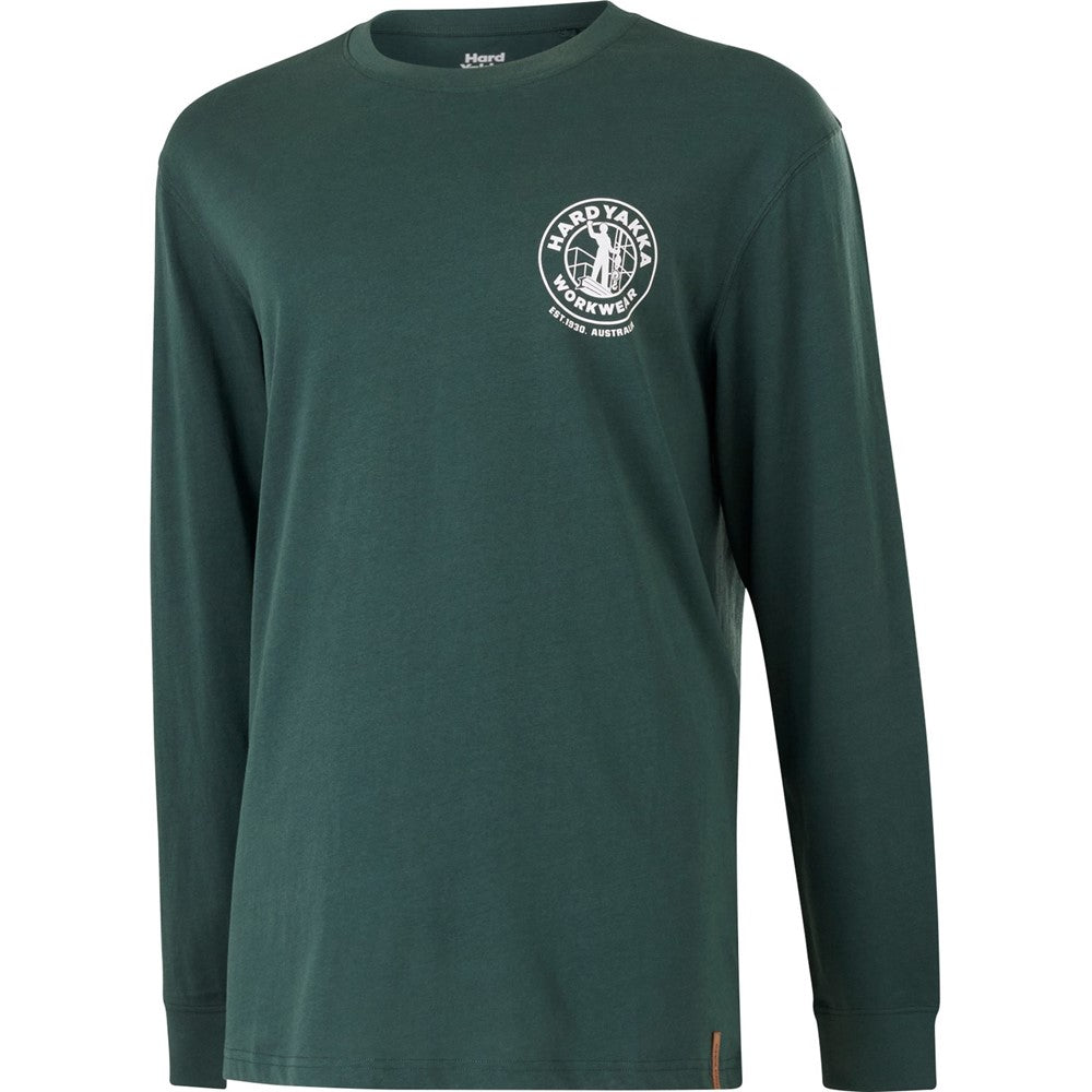 Hard Yakka Heritage Icon Long Sleeve Tee #colour_gardeners-green