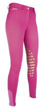 HKM Soft Silicone Knee Patch Riding Breeches #colour_pink