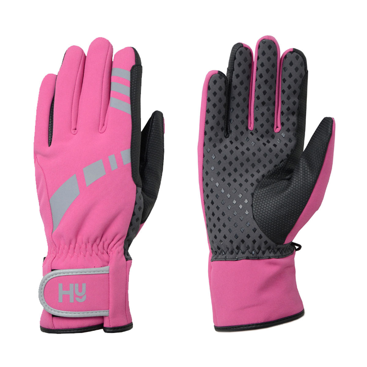 Hy5 Reflective Waterproof Multipurpose Gloves #colour_hot-pink-grey