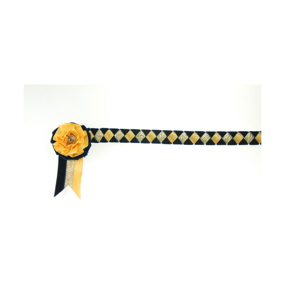ShowQuest Newport Browband #colour_navy-sunshine-gold
