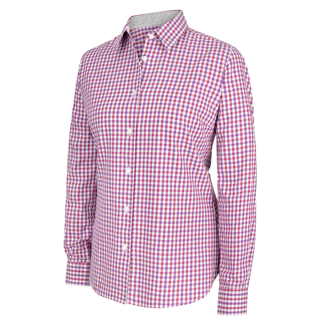Hoggs of Fife Becky II Ladies Cotton Shirt #colour_violet-cerise