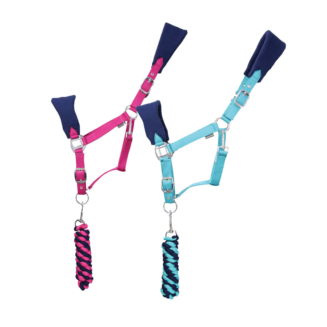 Hy Equestrian Belton Fleece-Stirnhalsband und Führstrick