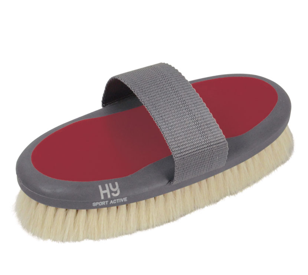 Hy Sport Active Goat Hair Body Brush #colour_vivid-merlot