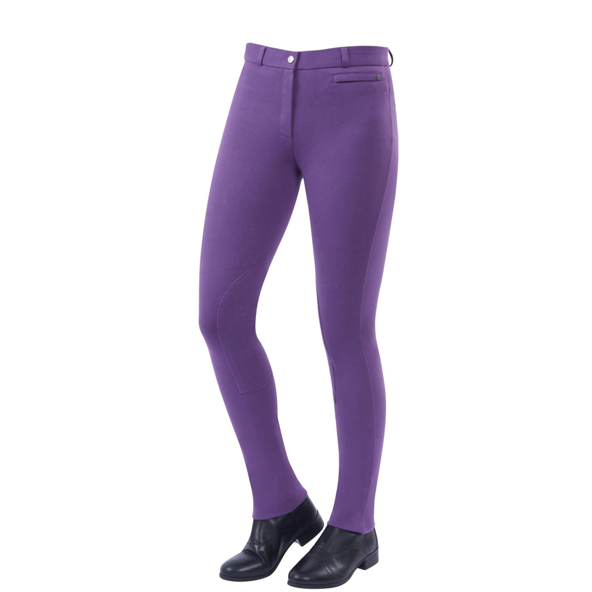 Dublin Supa-Fit Zip Up Knee Patch Ladies Jodhpurs #colour_berry