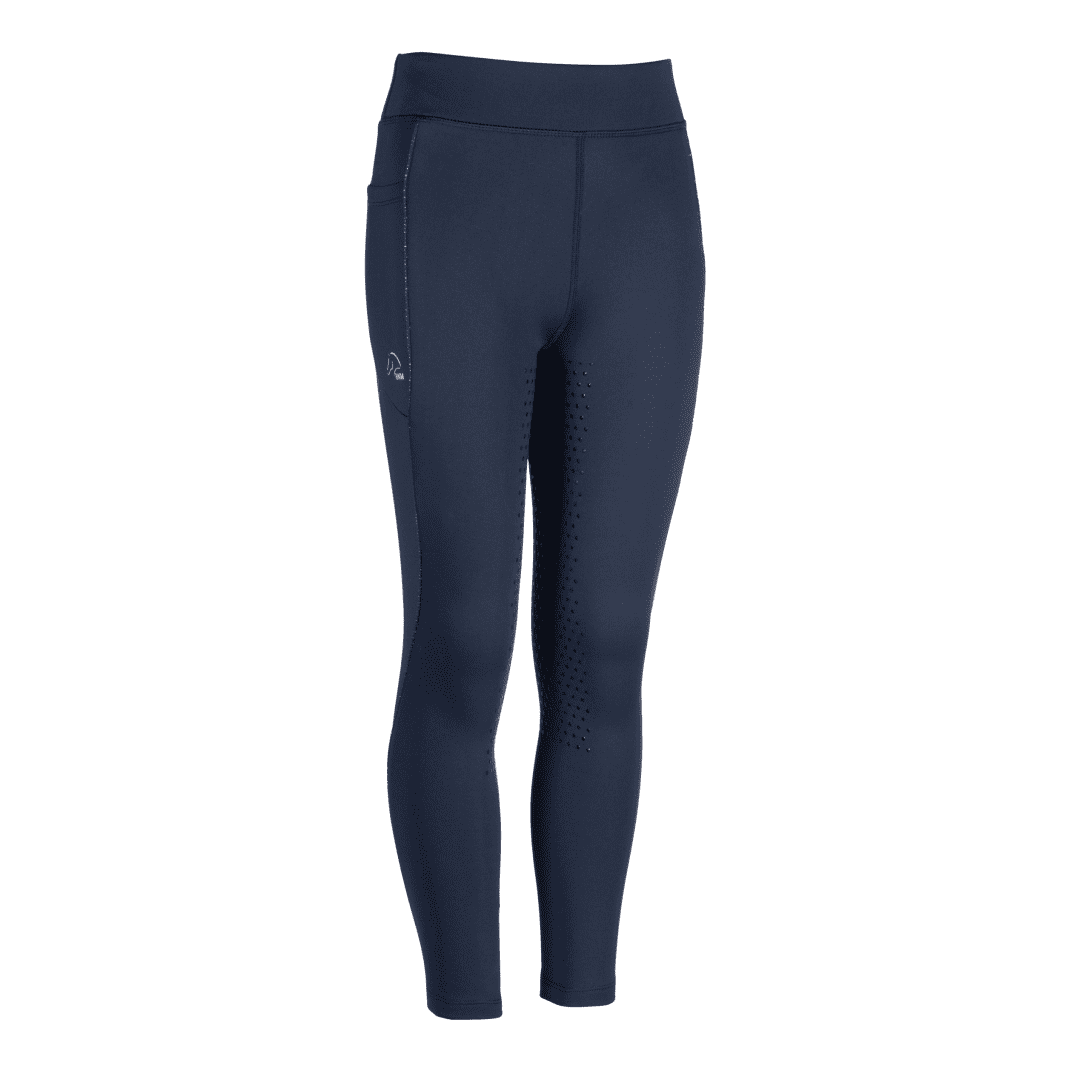 HKM Alice Kids Silicone Full Seat Riding Leggings #colour_deep-blue