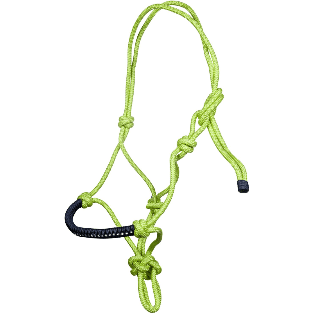 HKM Strass Rope Halter #colour_lime-navy