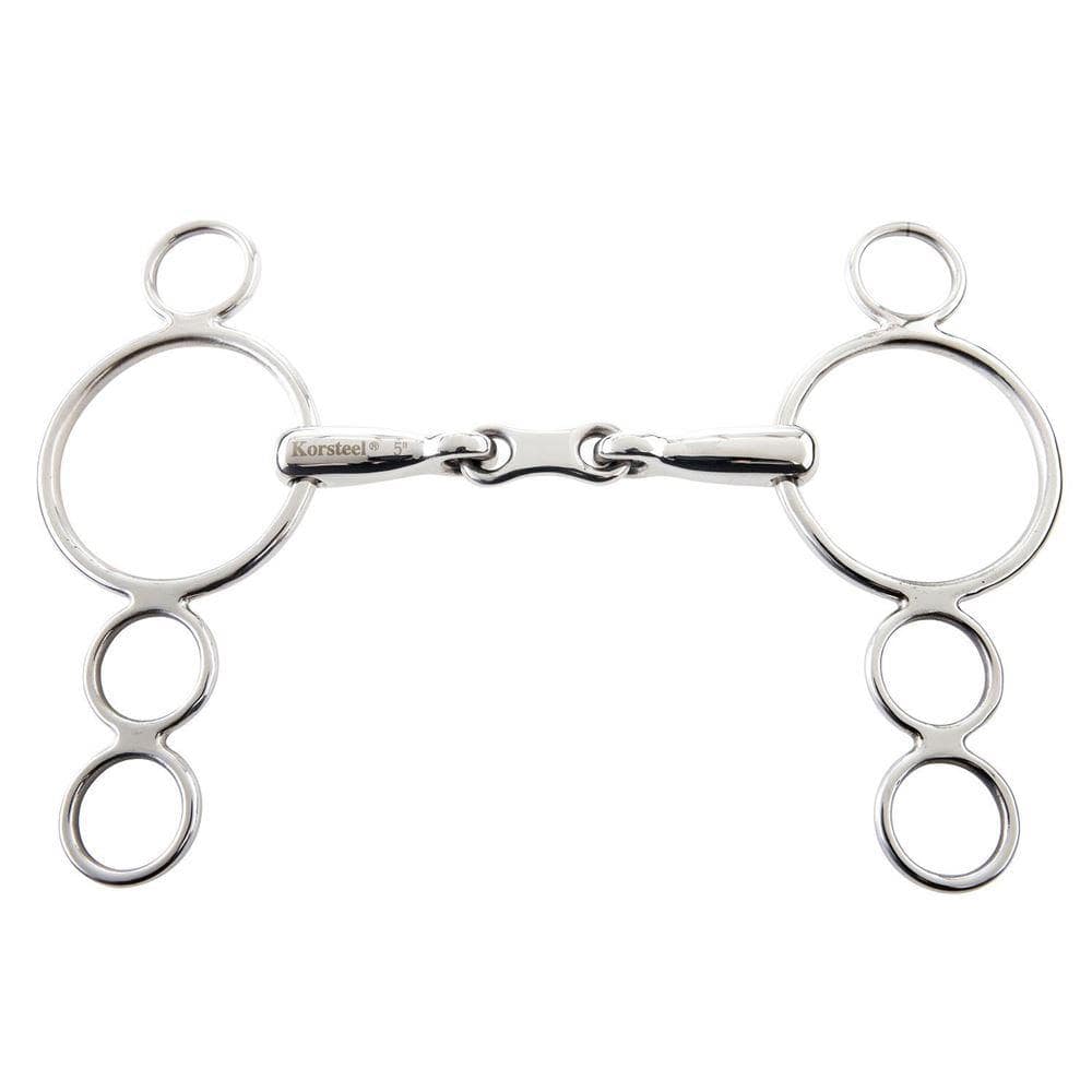 Korsteel Edelstahl French Link 3 Ring Dutch Gag Bit