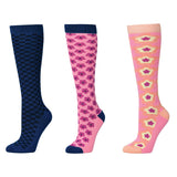 Dublin 3 Pack Socks Adults #colour_navy-geo-floral