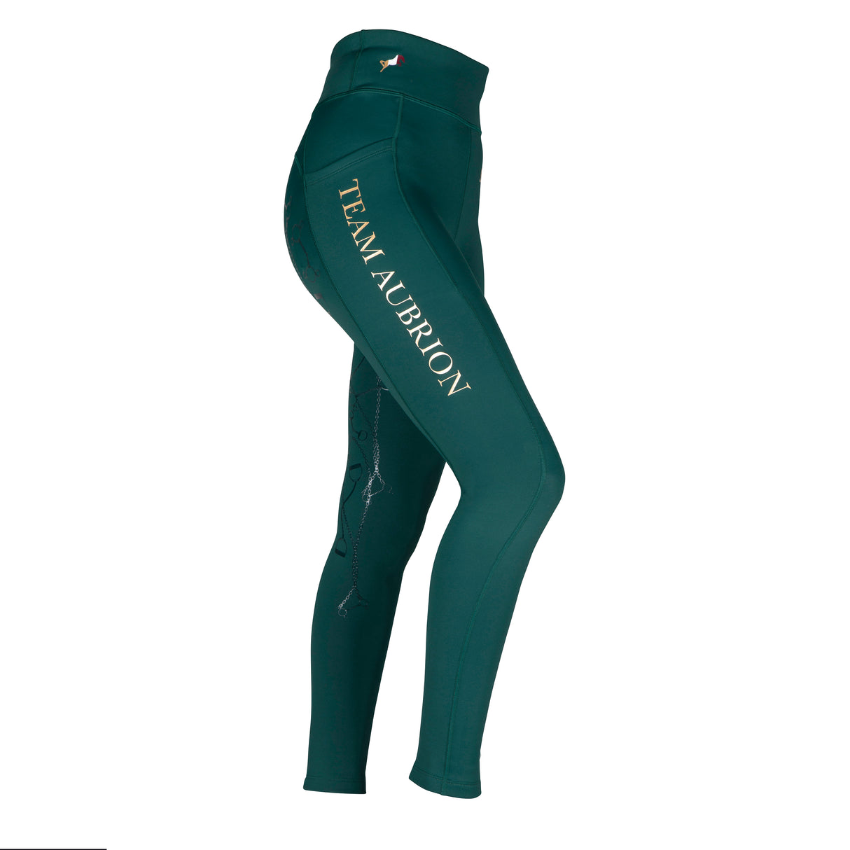 Shires Aubrion Team Maids Winter Riding Tights #colour_green