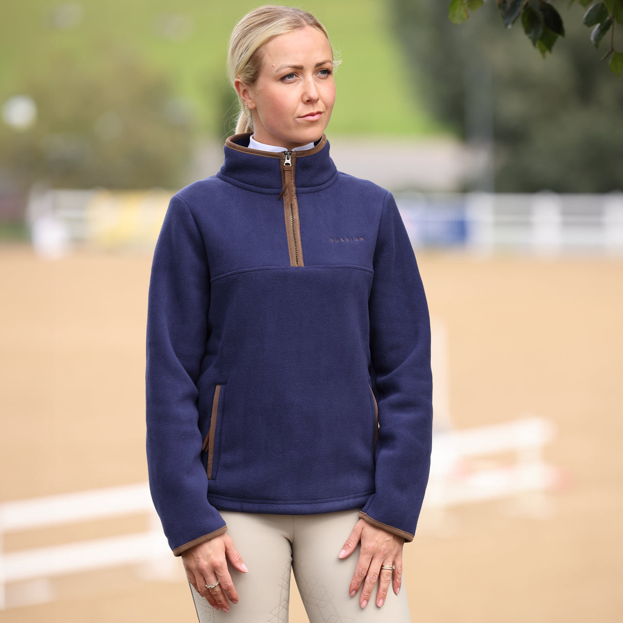 Shires Aubrion Core Ladies Half Zip Fleece #colour_navy