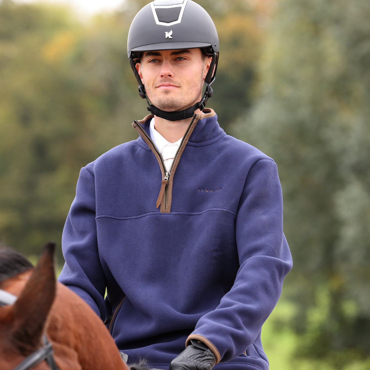 Shires Aubrion Core Men's Half Zip Fleece #colour_navy