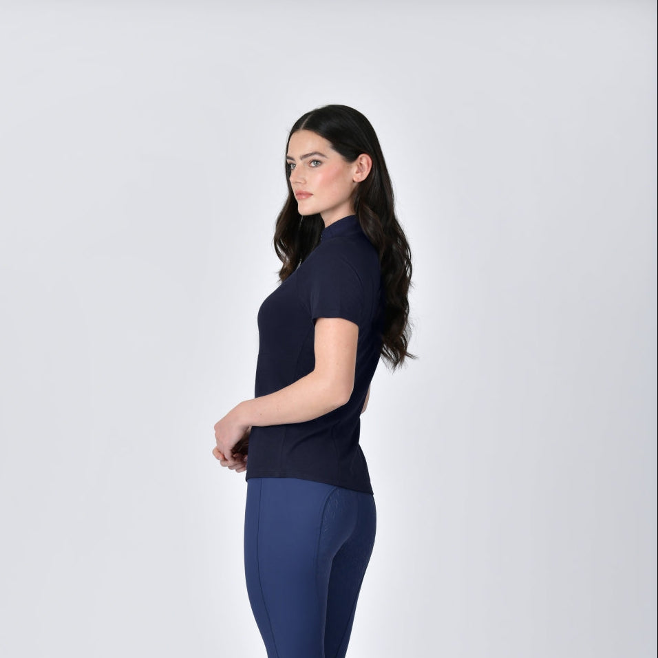 Weatherbeeta Ladies Bamboo Short Sleeve Performance Base Layer #colour_navy