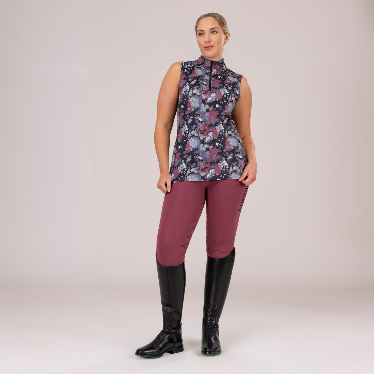 Shires Aubrion Ladies React Sleeveless Base Layer #colour_abstract