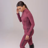Shires Aubrion Ladies React Non-Stop Riding Tights #colour_mauve