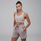 Shires Aubrion Ladies React Sweat Shorts #colour_sand