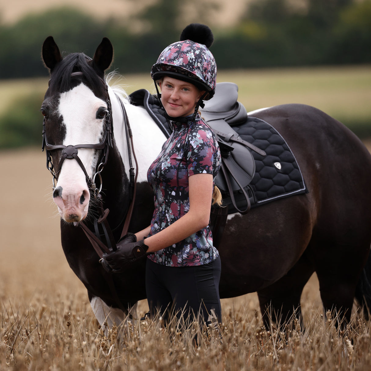 Shires Aubrion Young Rider React Short Sleeve Base Layer #colour_abstract