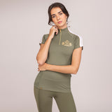 Shires Aubrion Ladies Team Short Sleeve Base Layer #colour_moss