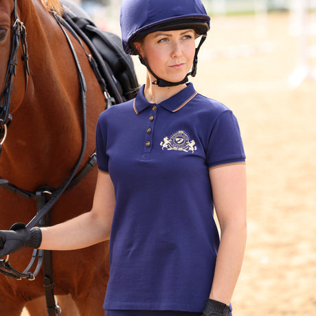 Shires Aubrion Ladies Team Short Sleeve Polo #colour_midnight