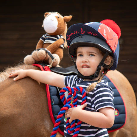 Shires Winnie & Me Hat Silk #colour_navy-red