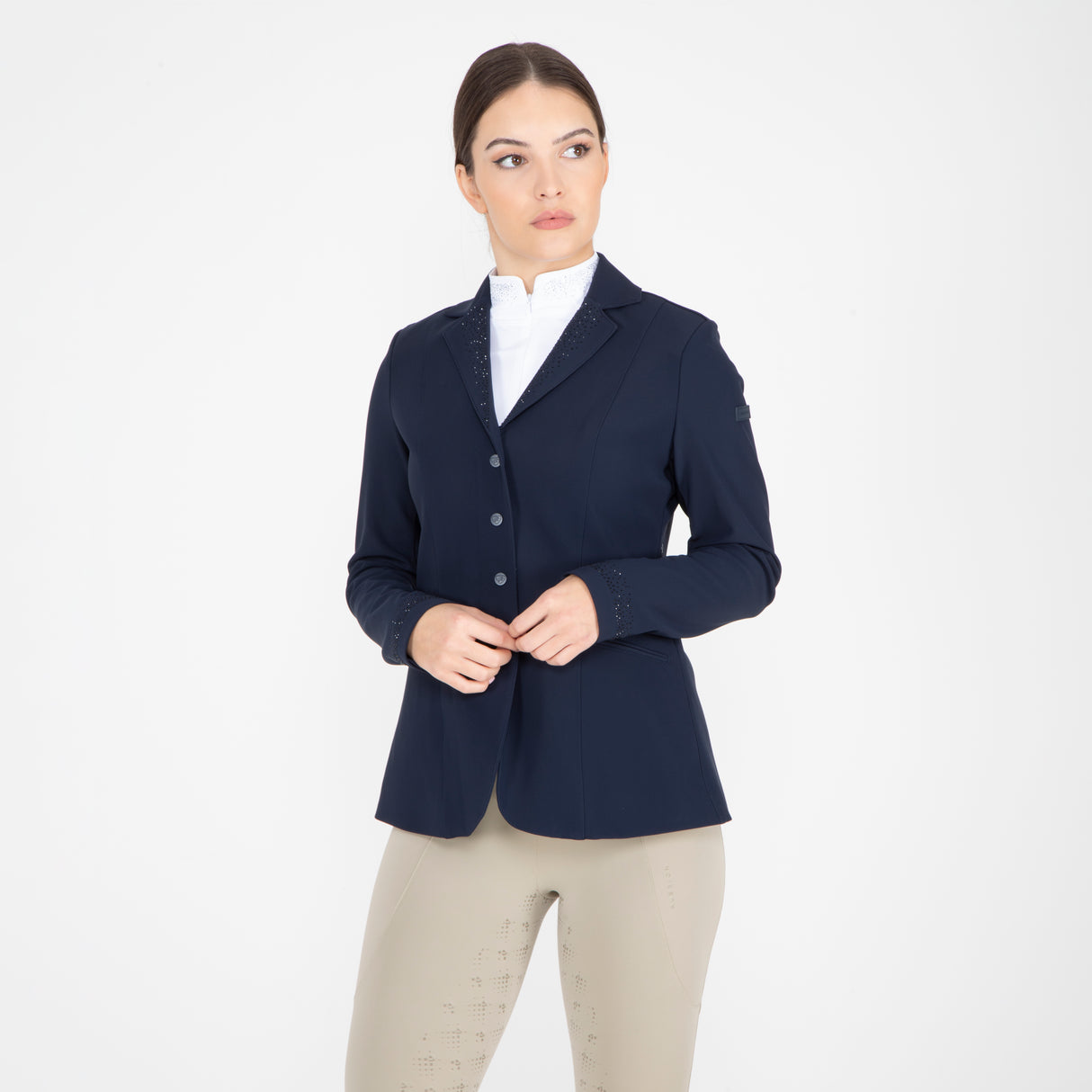 Shires Aubrion Ladies Optima-GX Show Jacket #colour_navy