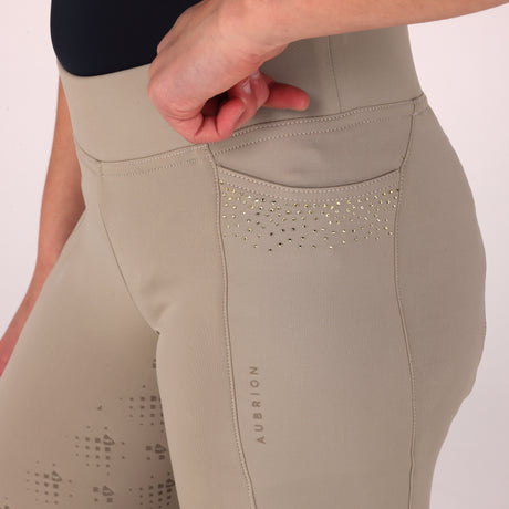 Shires Aubrion Optima GX Riding Tights - Young Rider #colour_beige