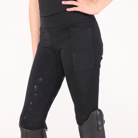 Shires Aubrion Optima GX Riding Tights - Young Rider #colour_black