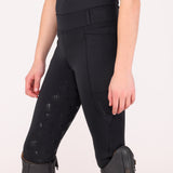 Shires Aubrion Optima LX Riding Tights - Young Rider #colour_black