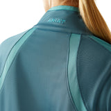 Ariat Women's Sunstopper 3.0 1/4 Zip Baselayer #colour_storm-blue