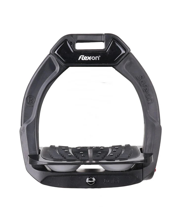 Flex-On Safe-On Junior Safety Stirrups - Black/Black/Grey