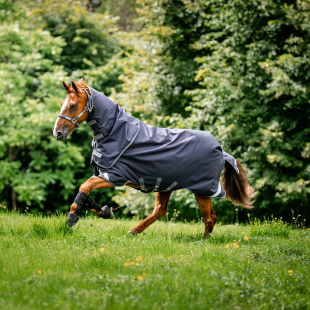 Horseware Ireland Rambo Duo Ripstop 100g Plus Turnout Bundle (100g + 200g) #colour_navy-thunderstorm-grey-silver