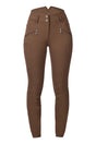 HKM Women's Silicone Full Seat Riding Breeches -Lia High Waist- #colour_brown