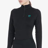 Equestro Women's Slim Fit Long Sleeve Base Layer #colour_black