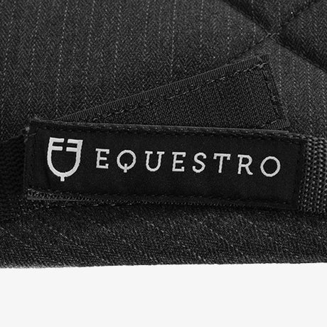 Equestro Pony Jumping Saddle Pad In Cotton With Logo #colour_grey