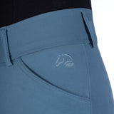 HKM Ladies Knee Patche Riding Breeches -Tampa- #colour_smokey-blue