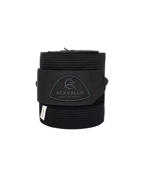 Acavallo Elasticated Exercise Bandages Fleece #colour_black