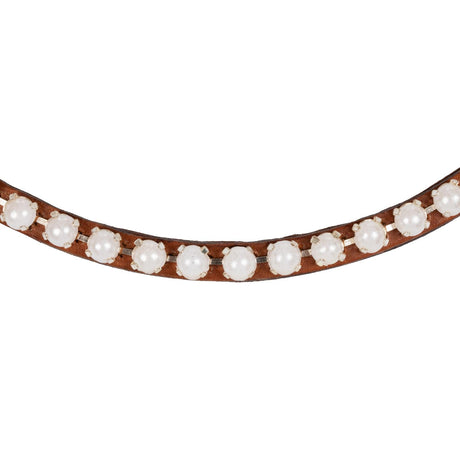 Acavallo Browband Calfskin & Oval Crystals #colour_cognac-transparent