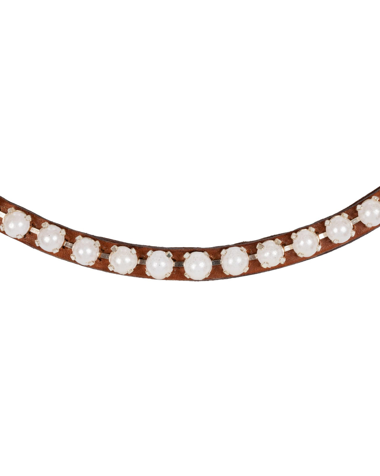 Acavallo Browband Calfskin & Pearls #colour_cognac-white