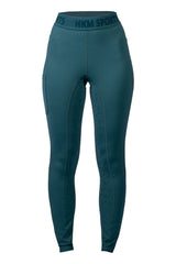 HKM Children's Silicone Full Seat Riding Leggings -Tabea- #colour_petrol