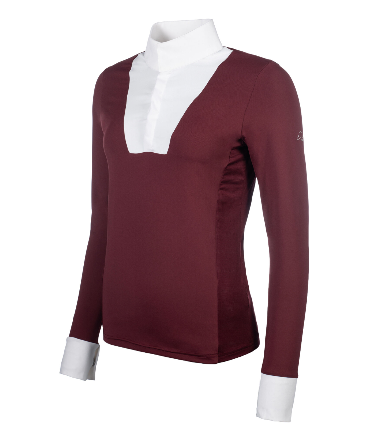 HKM Women's Long Sleeve Competition Shirt -Virginia- #colour_bordeaux