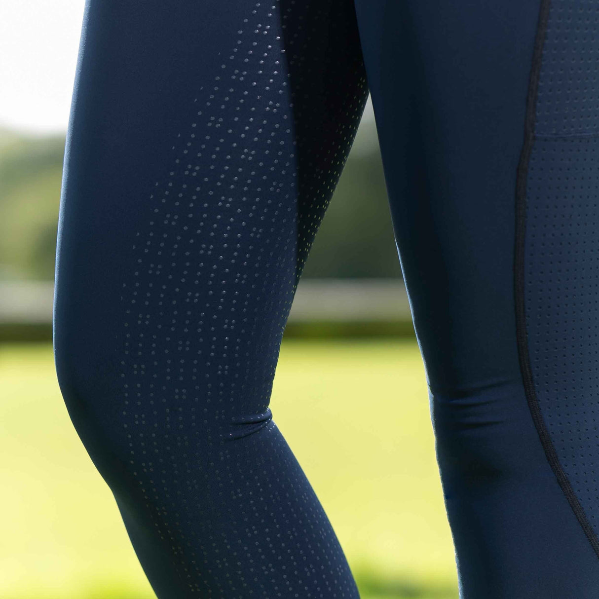 HKM Ladies Silicone Full Seat Riding Tights -Juna- #colour_deep-blue