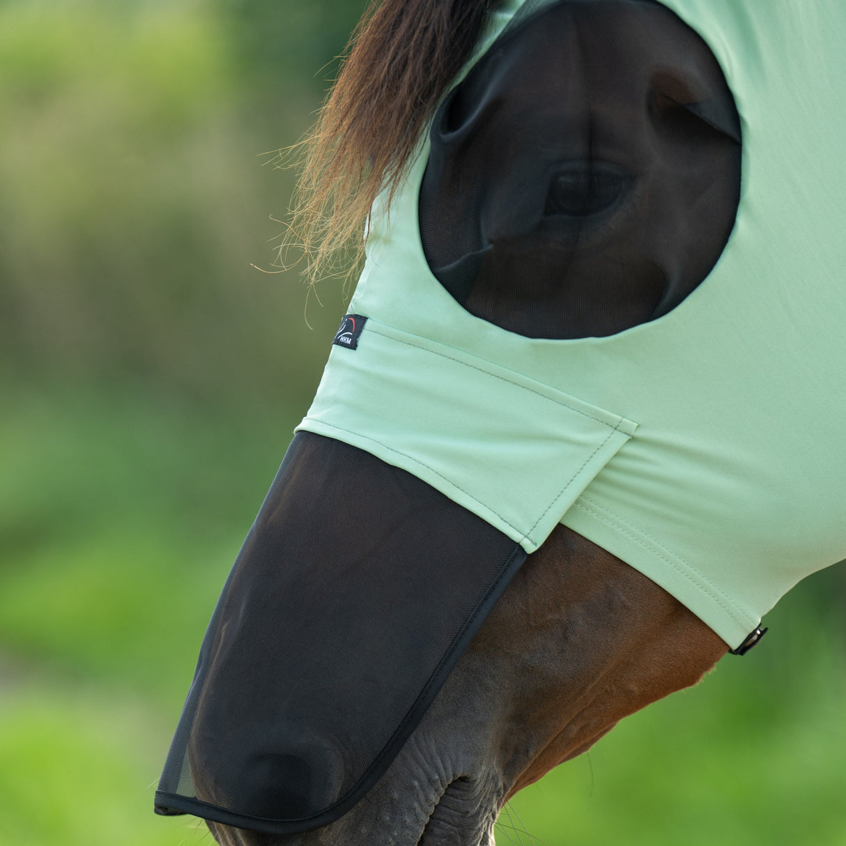 HKM Anti-Fly Mask -Elastic- with Nose #colour_jade-green