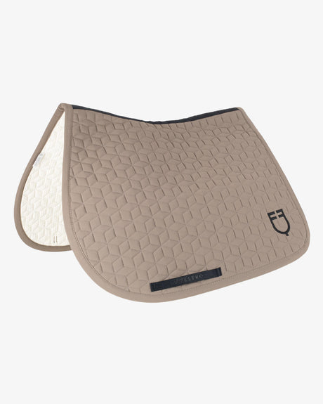 Equestro Jumping Saddle Pad Cube Quilting #colour_brown