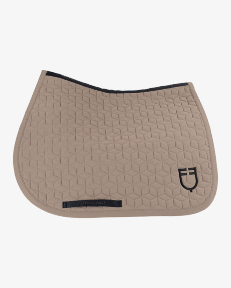 Equestro Jumping Saddle Pad Cube Quilting #colour_brown