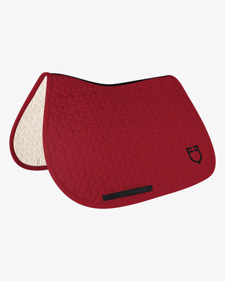 Equestro Jumping Saddle Pad Cube Quilting #colour_burgundy