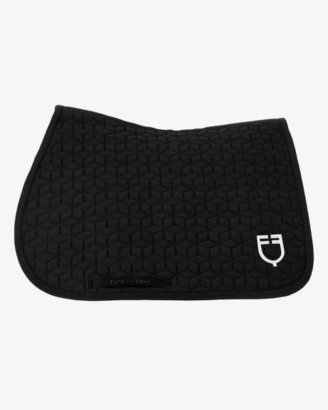 Equestro Jumping Saddle Pad Cube Quilting #colour_black