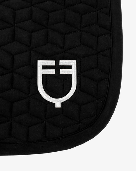 Equestro Jumping Saddle Pad Cube Quilting #colour_black