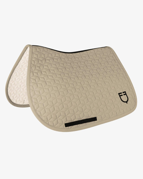 Equestro Jumping Saddle Pad Cube Quilting #colour_beige