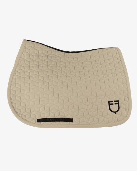 Equestro Jumping Saddle Pad Cube Quilting #colour_beige